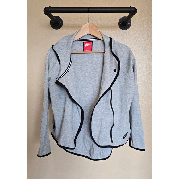 Nike Tech  Full Zip Hooded Sweatshirt Women's Size Small Gray - Picture 1 of 10